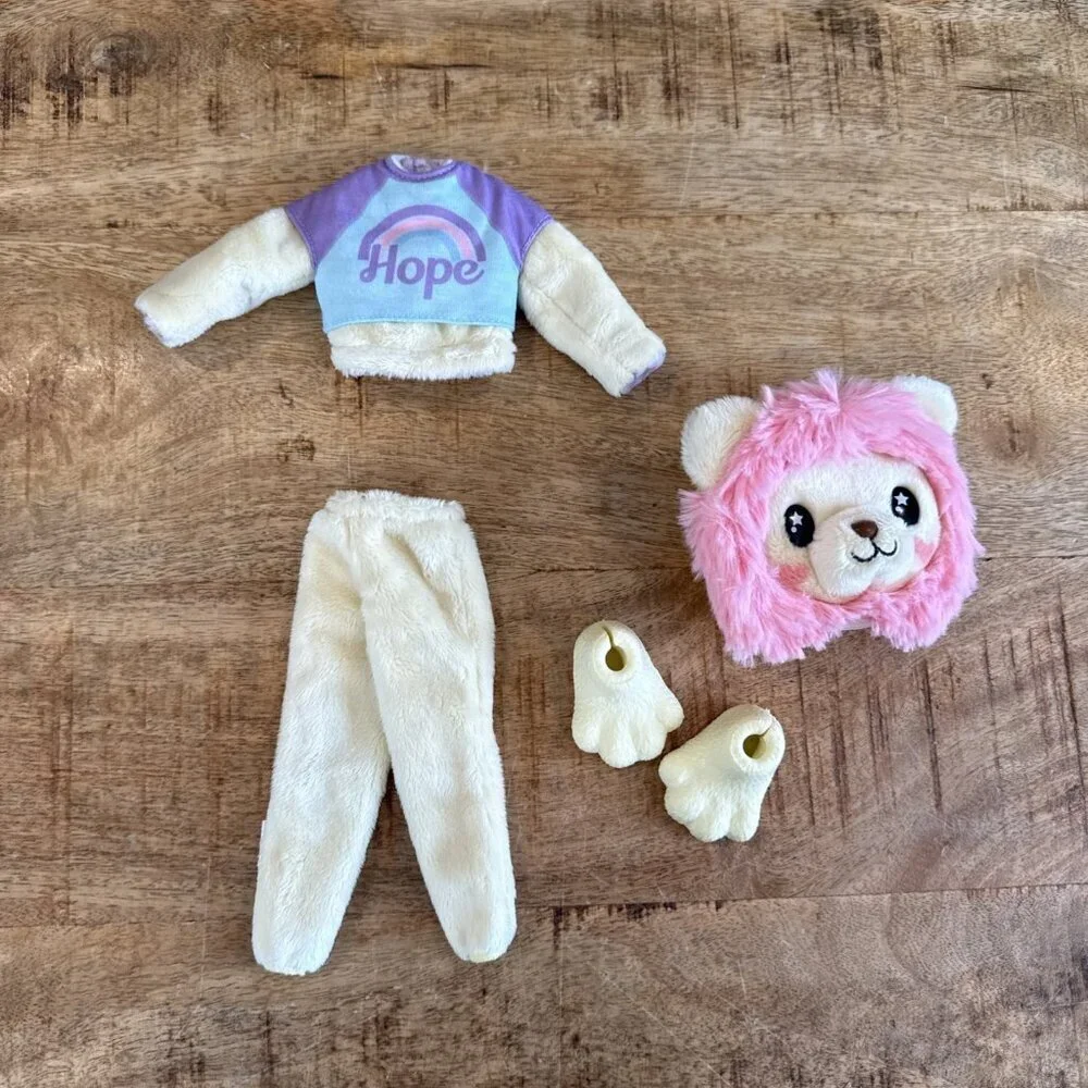 Barbie Cutie Reveal Plush Costume Outfit Yellow Cat Lion Hope Shirt Shoes Paws